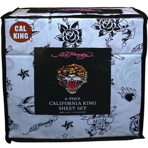 🐅 Ed Hardy 6 Piece California King Sheet Set